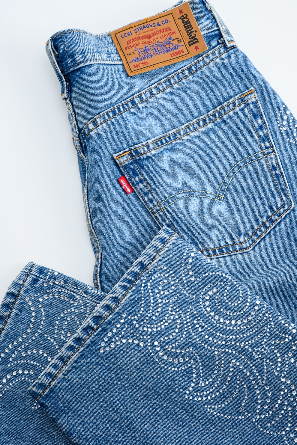 Levi's, Blugi drepti cu strasuri 501® '90s, Albastru deschis