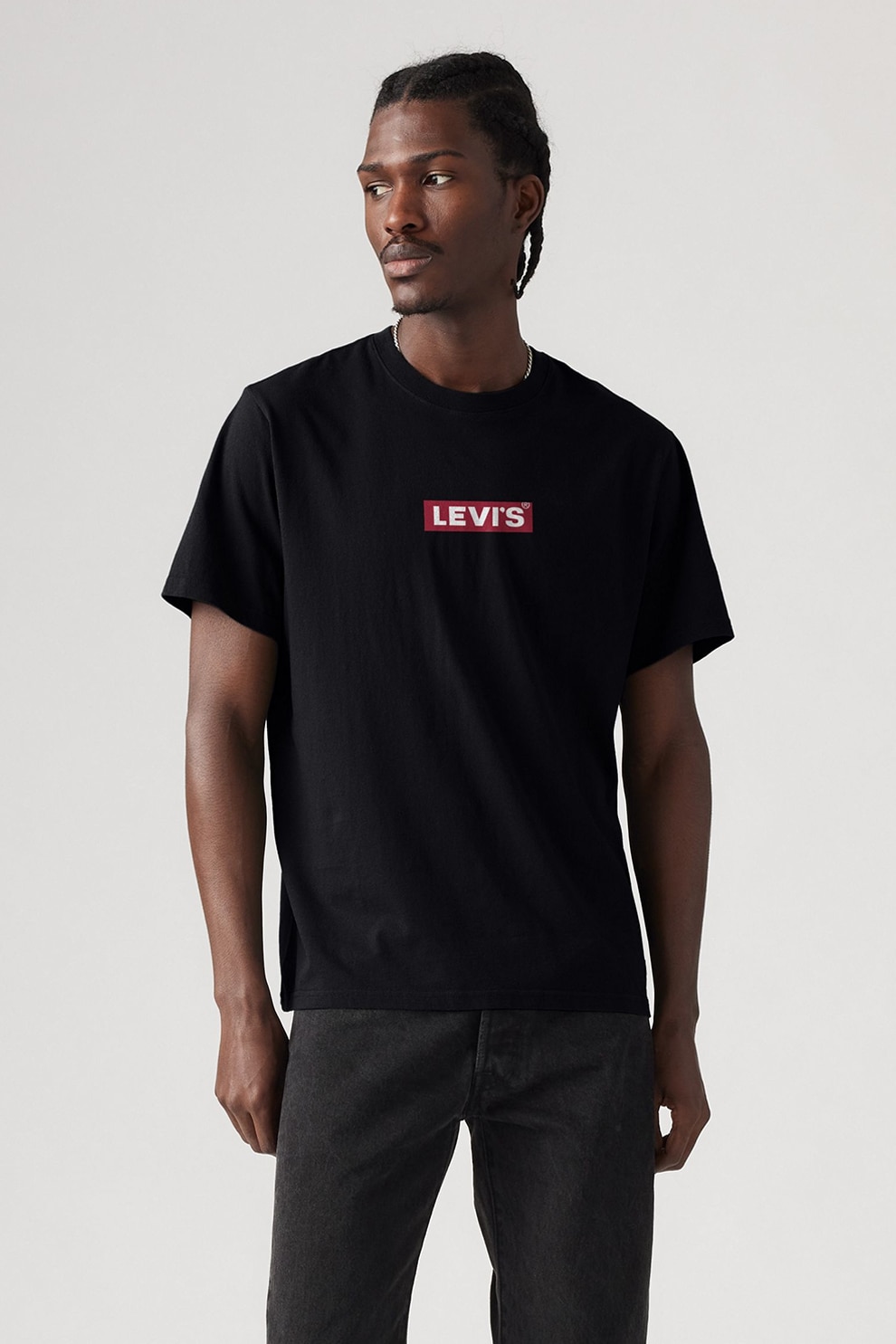 Levi's, Tricou cu imprimeu logo, Rosu, Alb, Negru, S