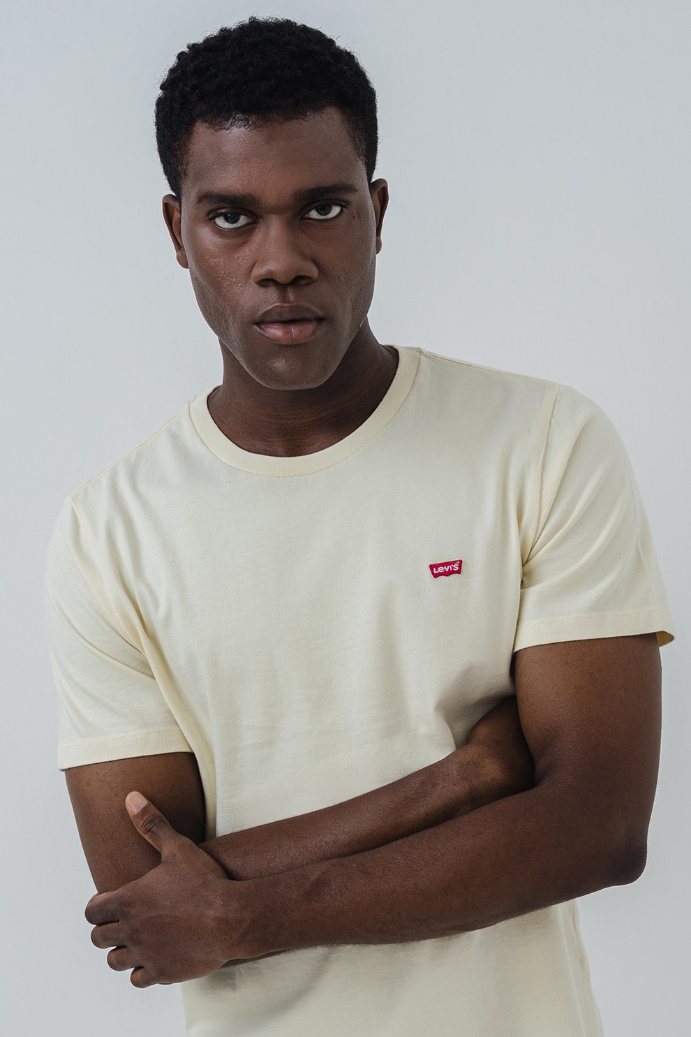 Levi's, Tricou de bumbac cu dungi Original Housemark, Galben pai, S