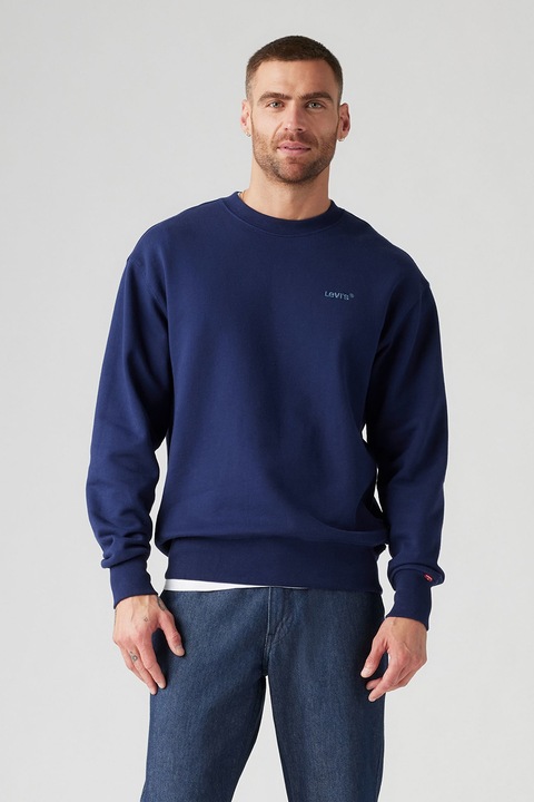 Levi's, Pamuttartalmú pulóver, Kék/Tengerészkék