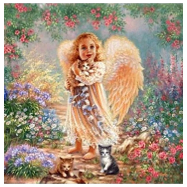 Mozaic de diamant Inger mic cu un grup de pisici 30X40Cm Norimpex