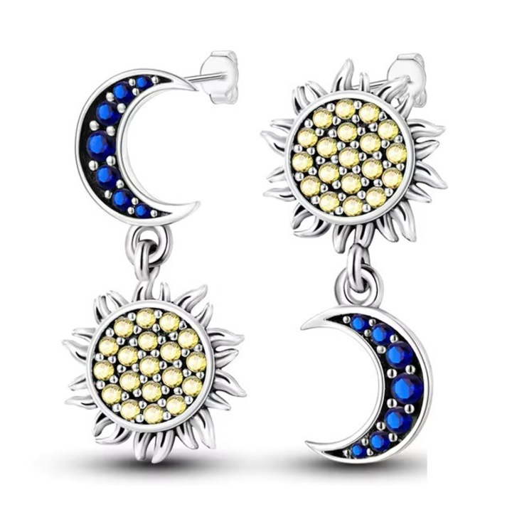 Обеци Diora Sun and Moon, сребро 925