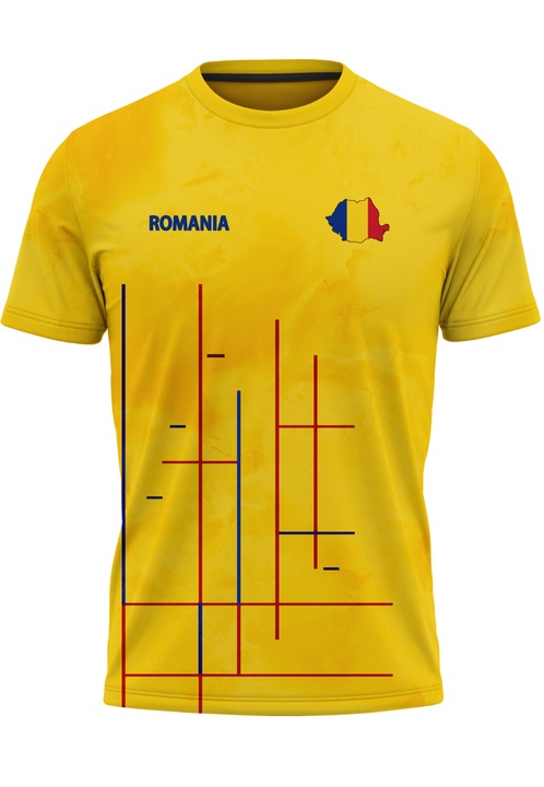 Мъжка тениска Румъния 32.58, къс ръкав, многоцветна, L INTL