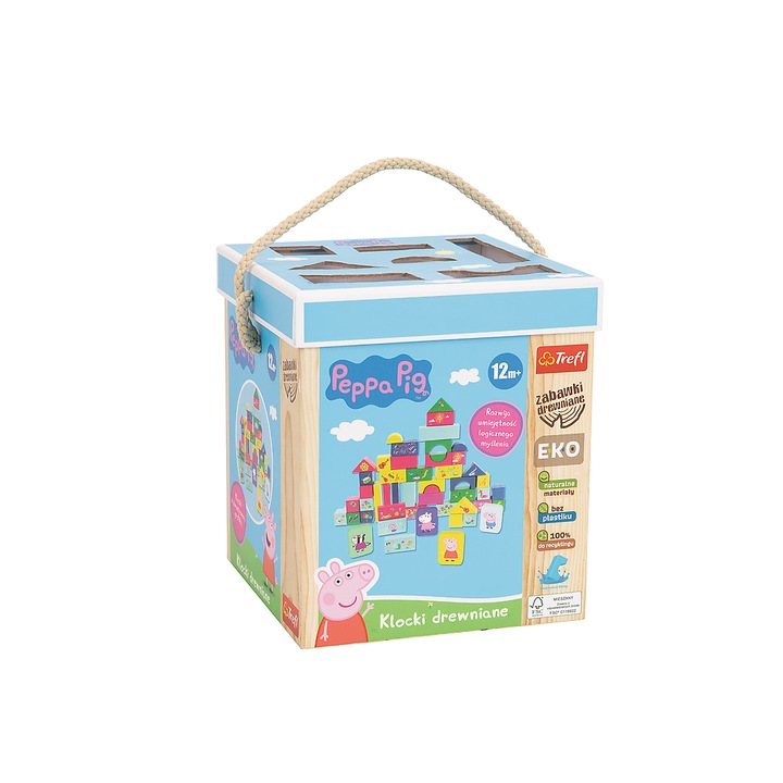 Конструктор TREFL, Прасенце Пепа, дърво, 61573