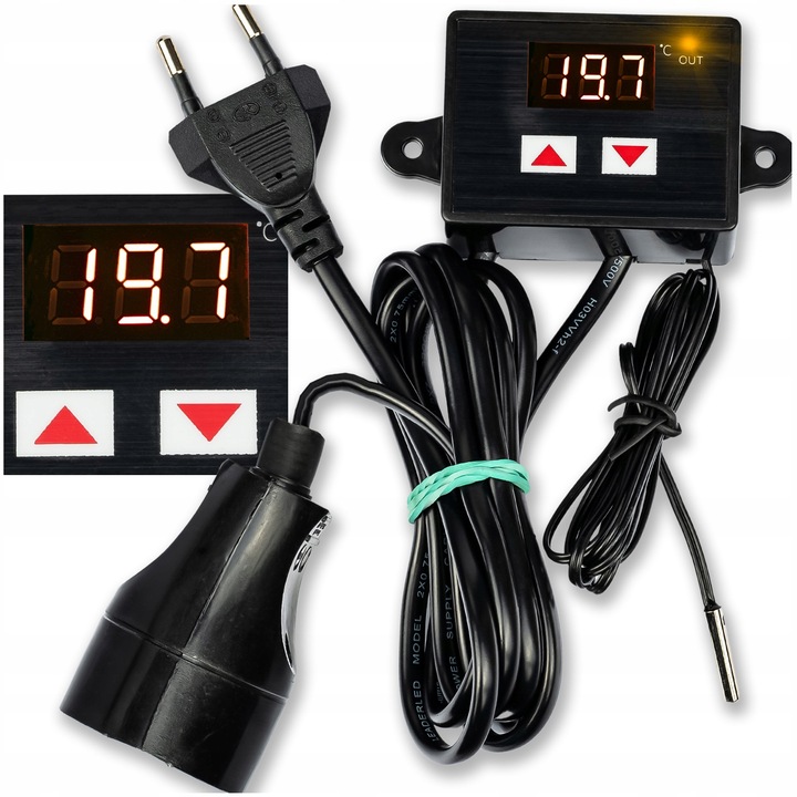 Termostat electronic regulator de temperatura cu priza si tepusa 230v 1500W