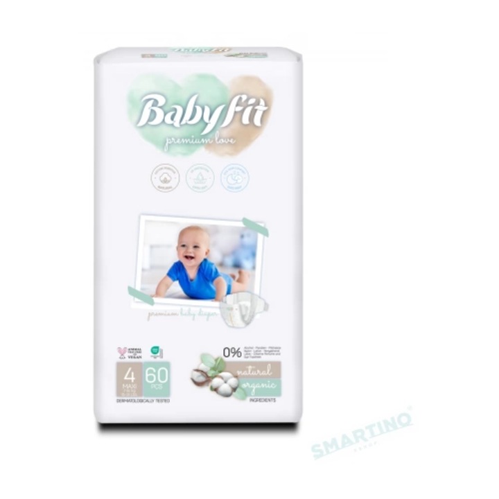 Scutece BabyFit Double Marime 4 Maxi, 7-14kg, 60 bucati