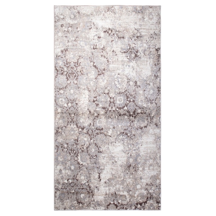 Traversa Phoenix 60261-0744, 80 x 250 cm, polipropilena frize, bej + crem + maro, dreptunghiulara