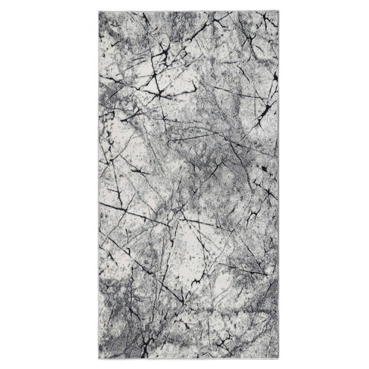 Traversa Apollo 20471-0345, 80 x 250 cm, polipropilena frize + poliester, gri + bej + crem, dreptunghiulara