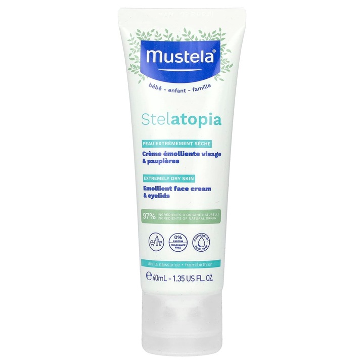 Crema de fata Mustela Stelatopia, emolienta, 40 ml, pentru piele foarte uscata, utilizare de la nastere