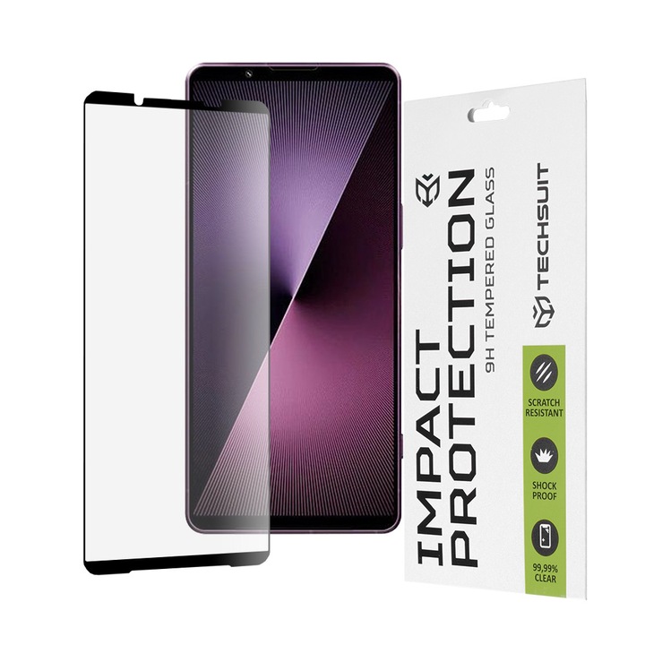 Folie pentru Sony Xperia 1 VII - Techsuit 111D Full Cover / Full Glue Glass - Black