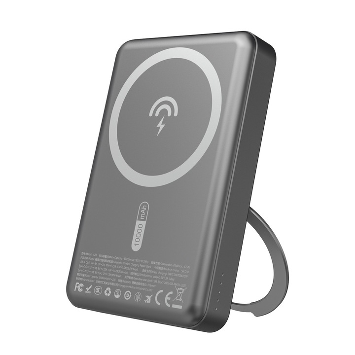 Powerbank Dudao K28, 10000mAh, incarcare rapida 22,5W, compatibil cu MagSafe, gri