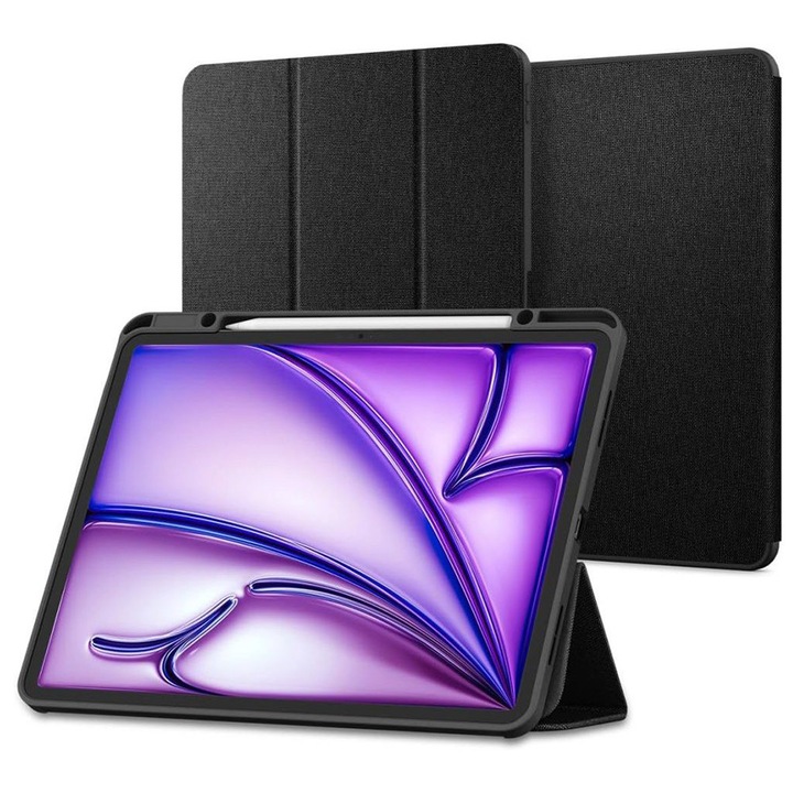 Husa compatibila cu iPad Air 4 2020/Air 5 2022/Air 11 2024/Air 11 2025, Cloud Safe, S44, Nailon, Pitch Black