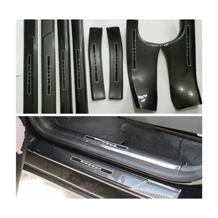 Karbon belső küszöbvédő készlet – Tesla Model Y (8 darabos)