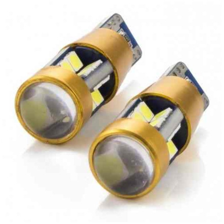 Set becuri LED SMD T10 W5W 12V 5W 300lm alb pentru interior portbagaj Canbus CARGUARD 2buc