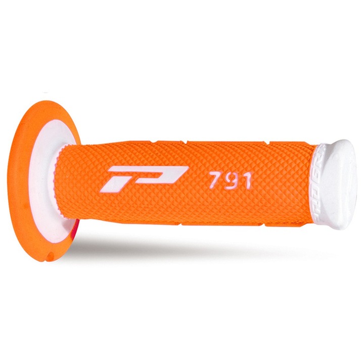 MANERE OFF ROAD PROGRIP PG791 (22+25MM, LUNGIME 115MM) ALB / PORTOCALIU FLUOR (BICOMPONENT) (791-242) (PG791WH/ORF)