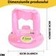 Colac Gonflabil SIKS Pentru Bebelusi Cu Copertina, Cu Functie Anti Rasturnare, Piscina Tip Inel Cu Acoperis, Dimensiuni 62 Cm Diametru x 66 Cm Inaltime, Roz