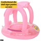 Colac Gonflabil SIKS Pentru Bebelusi Cu Copertina, Cu Functie Anti Rasturnare, Piscina Tip Inel Cu Acoperis, Dimensiuni 62 Cm Diametru x 66 Cm Inaltime, Roz