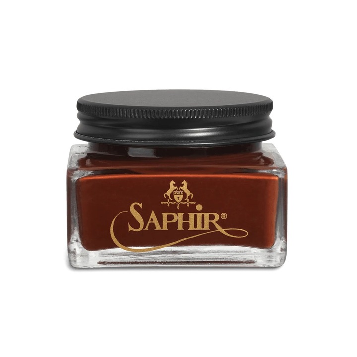 Крем за обувки Saphir Medaille d'Or, Creme 1925, 75 мл, махагон 09, комплект за грижа за обувки