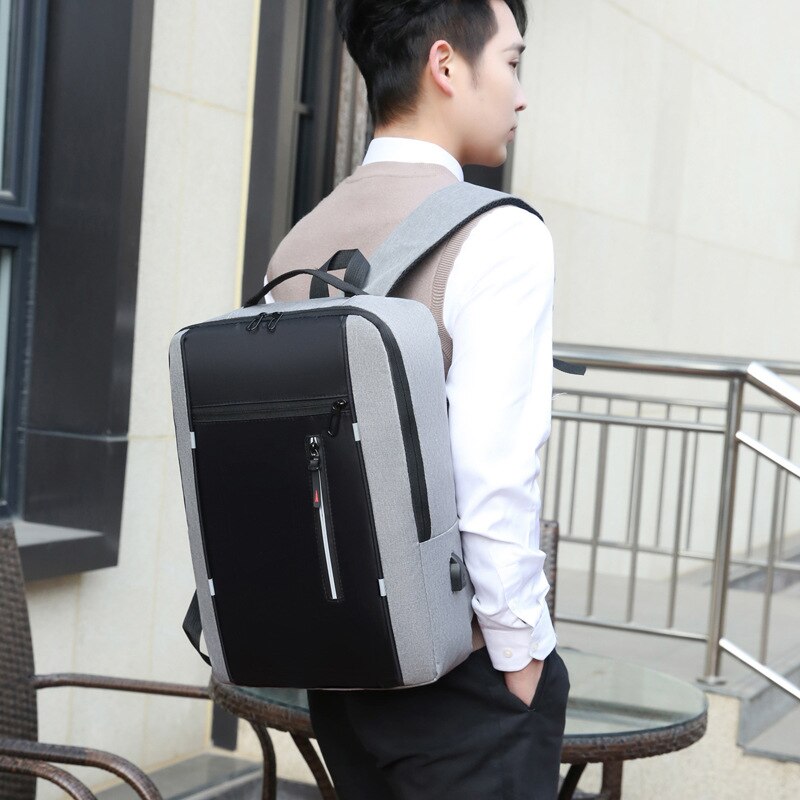 Rucsac laptop, multifunctional, capacitate mare, 15 inch, negru/gri