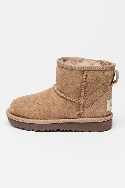 UGG, Classic Mini II bebújós nyersbőr csizma, Púderrózsaszín