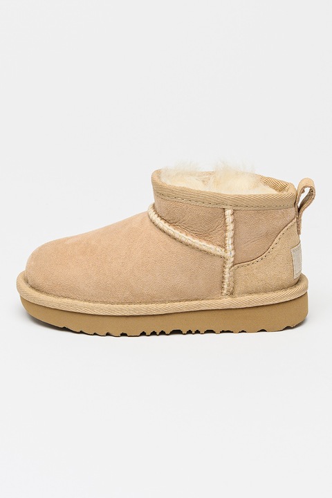 UGG, Classic Ultra Mini vízlepergető nyersbőr csizma, Homokbarna
