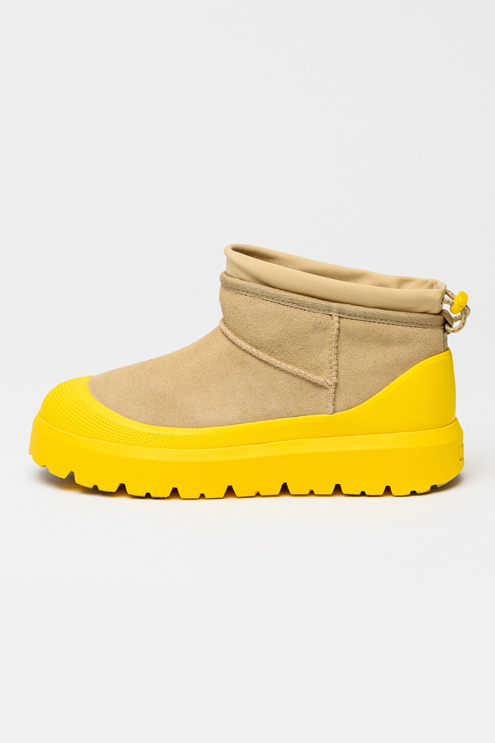 UGG, Ghete fara inchidere unisex Classic Ultra Mini, Galben, Bej