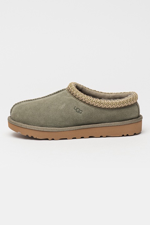UGG, Tasman II nyersbőr papucs juhbőr béléssel, Halványzöld/Világosbézs, 36