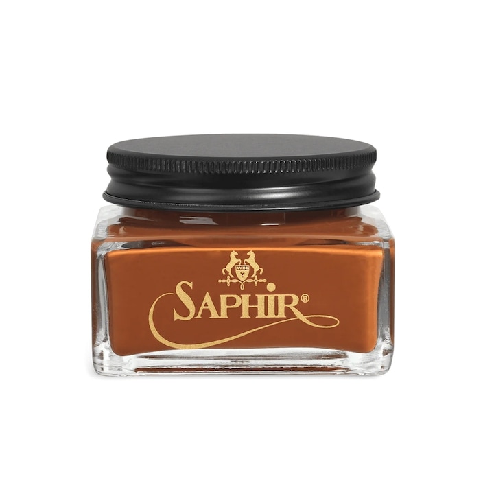 Крем за обувки Saphir Medaille d'Or, Creme 1925, 75 мл, цвят коняк, комплект за грижа за обувки