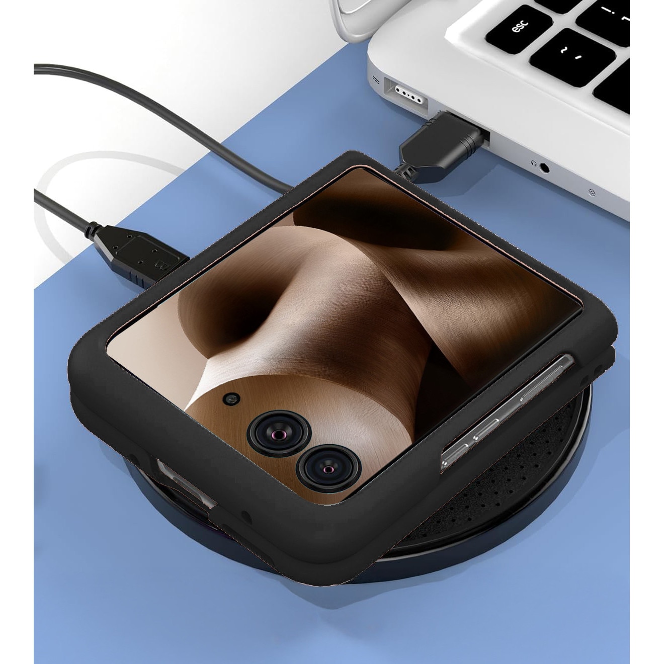 Husa cu sticla XGSM, pentru Motorola Razr 60 Ultra, neagra, ergonomica, usoara