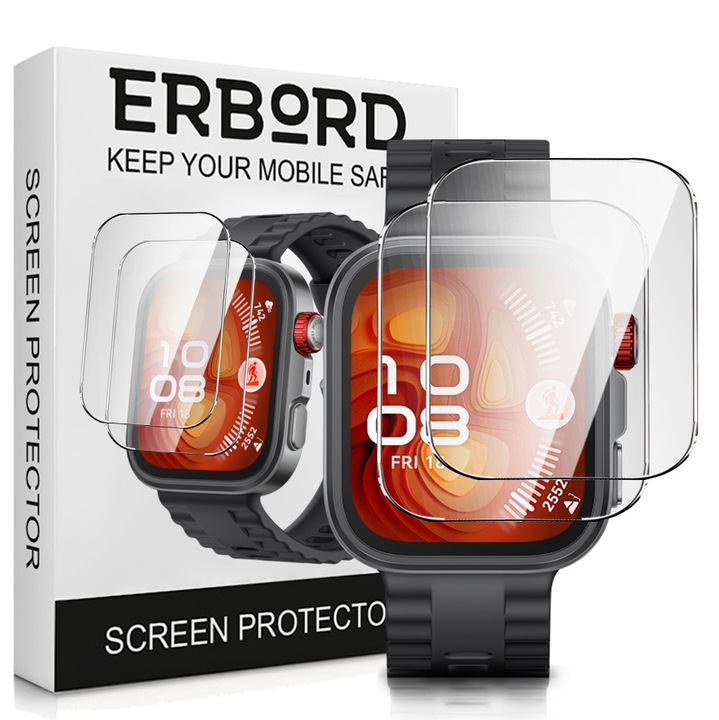Set 2x Sticla Temperata ERBORD pentru Huawei Watch Fit 4 Pro, 9H