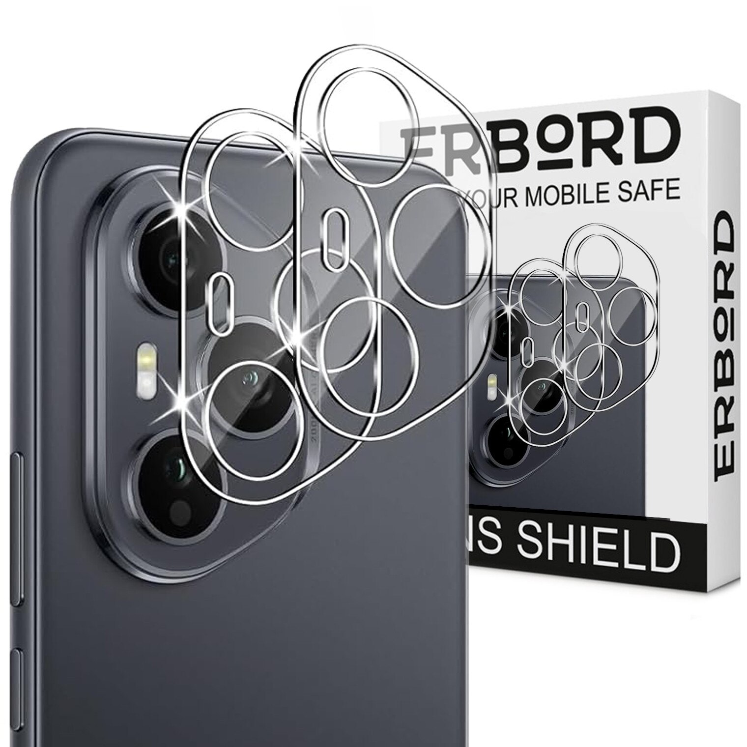 Set 2x Folii de protectie din sticla pentru aparat Honor 400 Pro 5G, transparent, 9H