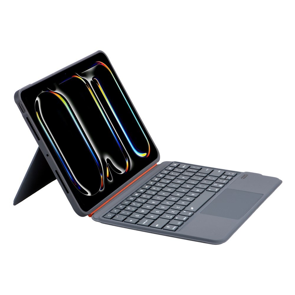 Etui cu tastatura Bluetooth pentru iPad 11" 2025 A16 / iPad 10.9" 2022, negru, material din piele ecologica