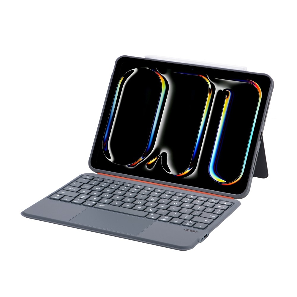 Etui cu tastatura Bluetooth pentru iPad 11" 2025 A16 / iPad 10.9" 2022, negru, material din piele ecologica