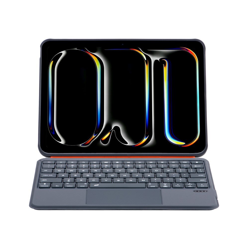 Etui cu tastatura Bluetooth pentru iPad 11" 2025 A16 / iPad 10.9" 2022, negru, material din piele ecologica