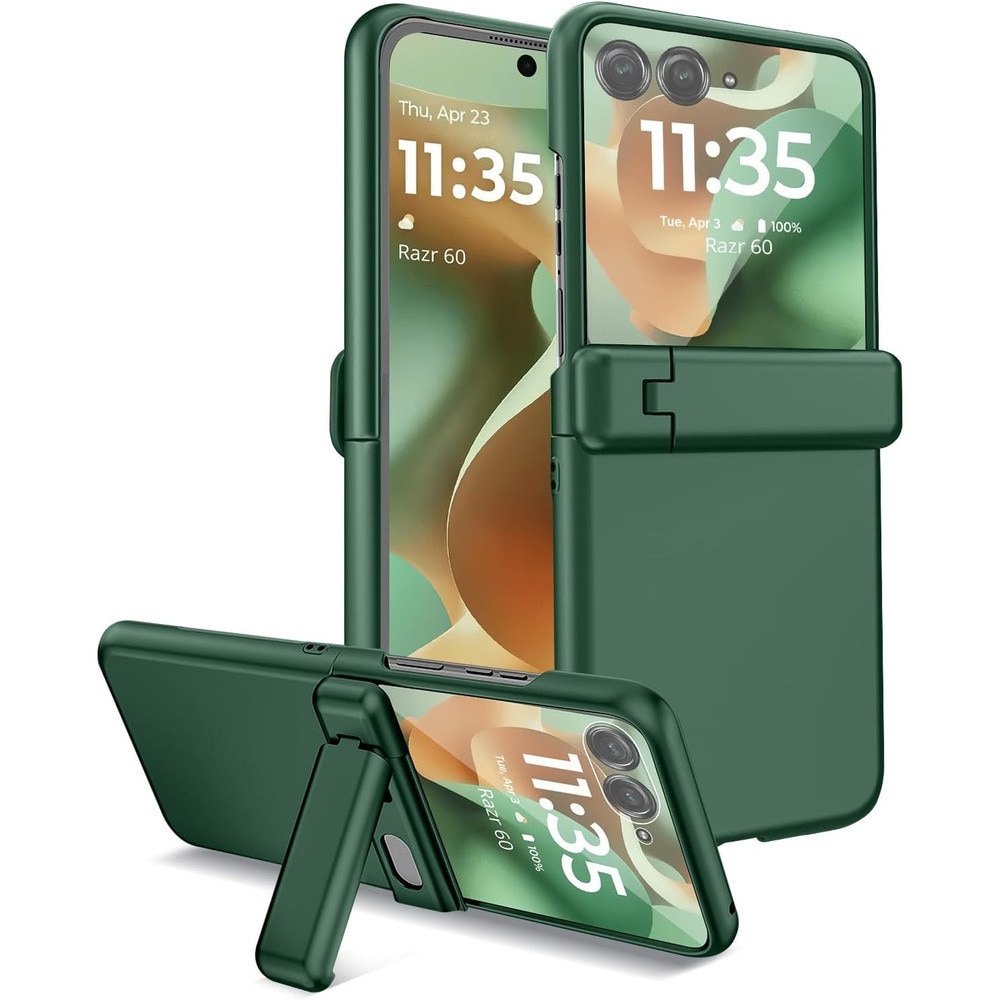 Husa telefon XGSM pentru Motorola Razr 60 Ultra, PC, cu sticla si suport, verde