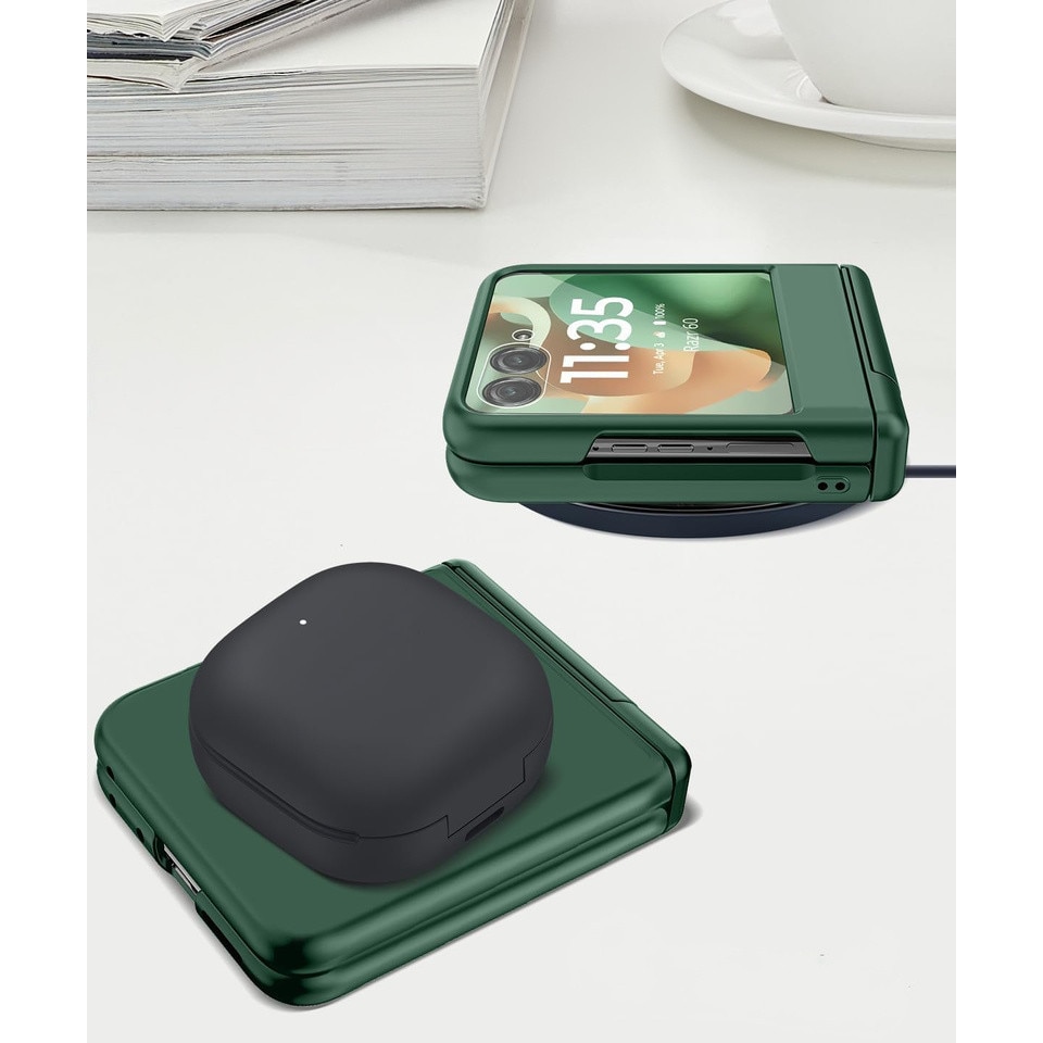 Husa telefon XGSM pentru Motorola Razr 60 Ultra, PC, cu sticla si suport, verde