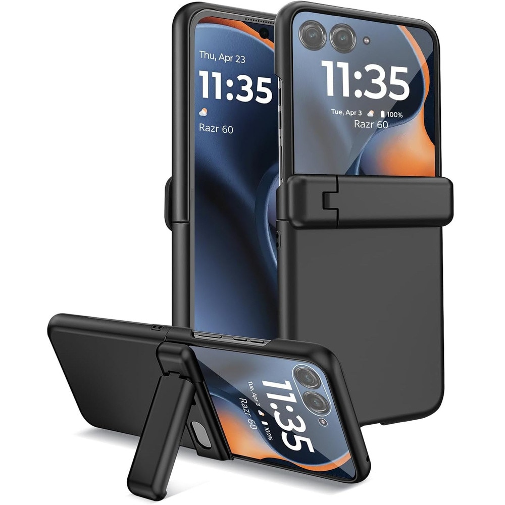Husa telefon XGSM pentru Motorola Razr 60 Ultra, PC, cu sticla si suport, neagra