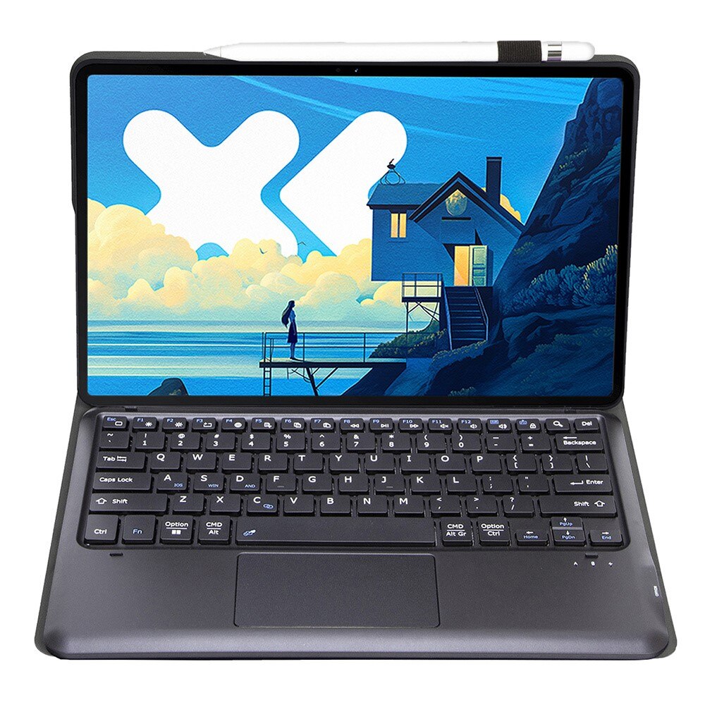 Etui cu tastatura Bluetooth si touchpad pentru tableta, XGSM, negru, compatibil cu Lenovo Idea Tab Pro