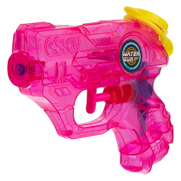 Pistol de Apa Fucsia Transparent din Plastic 12cm