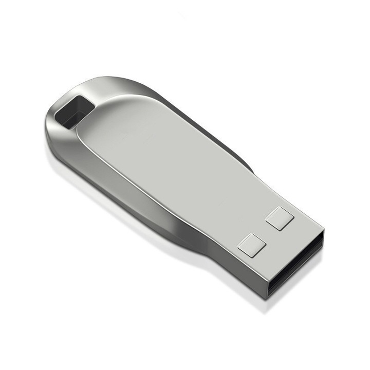 Vízálló fém USB kulcstartó síppal, 64g