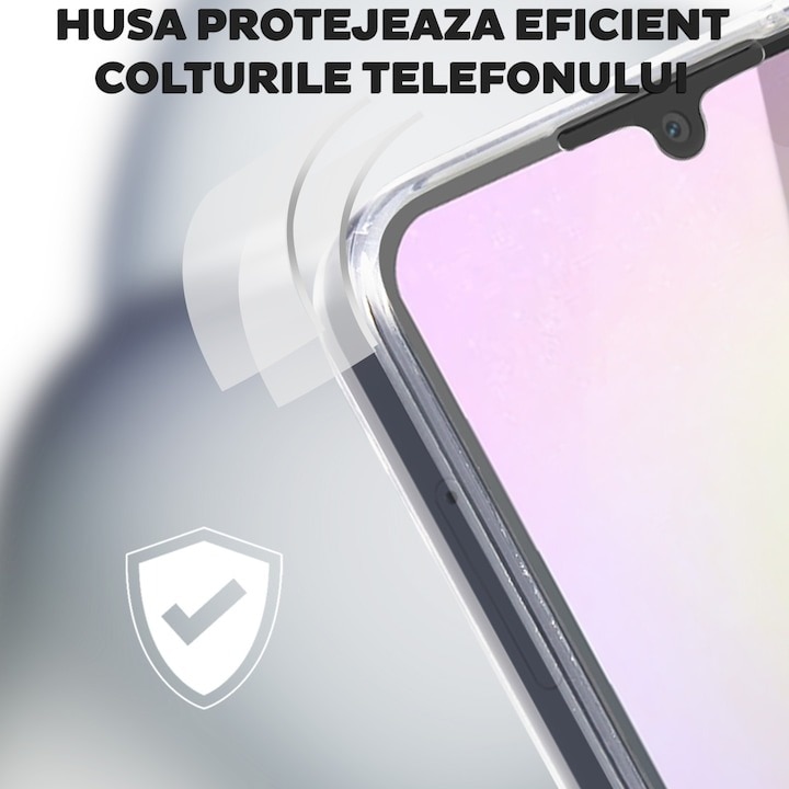 Husa pentru Samsung Galaxy A56 Fata-Spate, Full Body 360°, DaDen®, Antisoc, Protectie completa, Transparenta