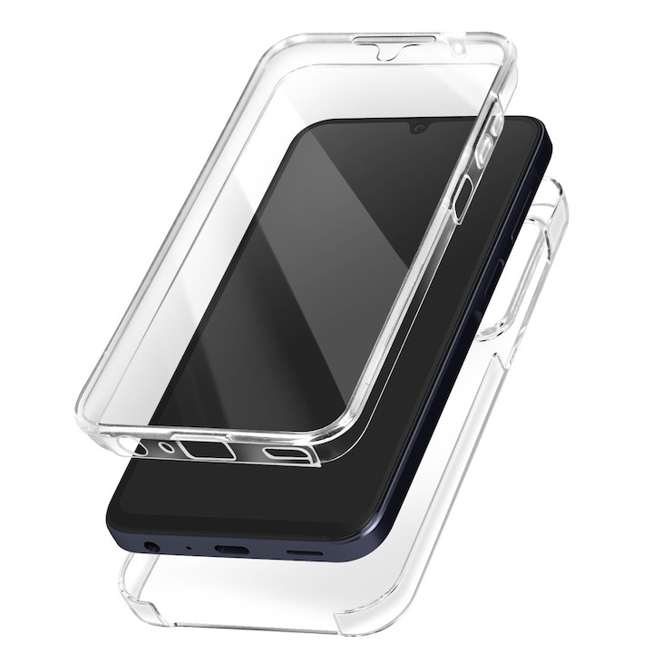 Husa pentru Samsung Galaxy A56 Fata-Spate, Full Body 360°, DaDen®, Antisoc, Protectie completa, Transparenta