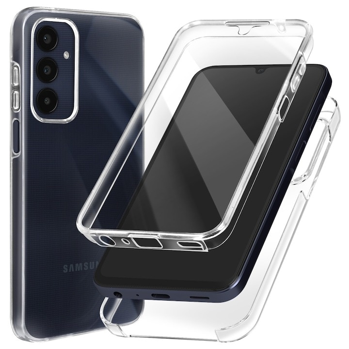 Husa pentru Samsung Galaxy A56 Fata-Spate, Full Body 360°, DaDen®, Antisoc, Protectie completa, Transparenta