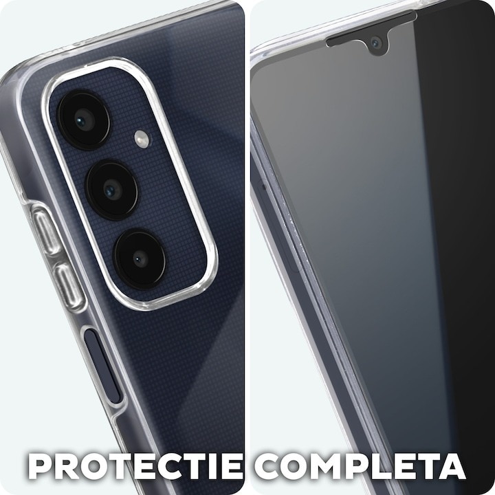Husa pentru Samsung Galaxy A56 Fata-Spate, Full Body 360°, DaDen®, Antisoc, Protectie completa, Transparenta