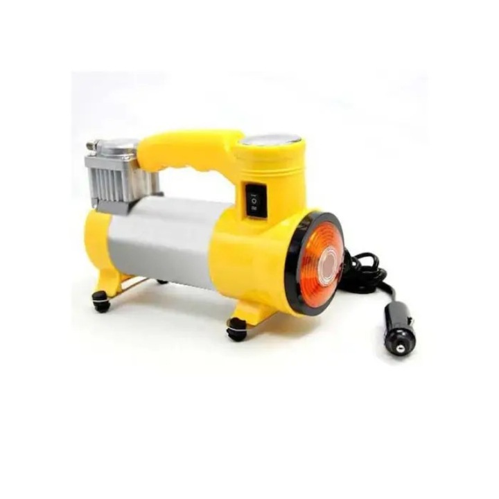 Kit Compresor Auto M2, 12V, Ceas Analog, Conectare la Bricheta, Culoare Galben, Dalimag