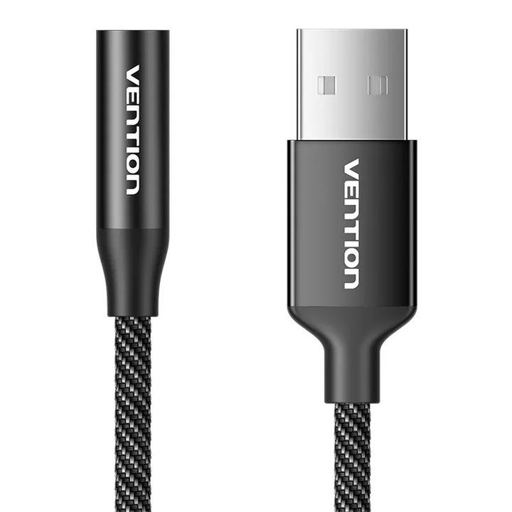Placa de sunet externa USB cu un singur port Vention Gome 0.25m (negru)