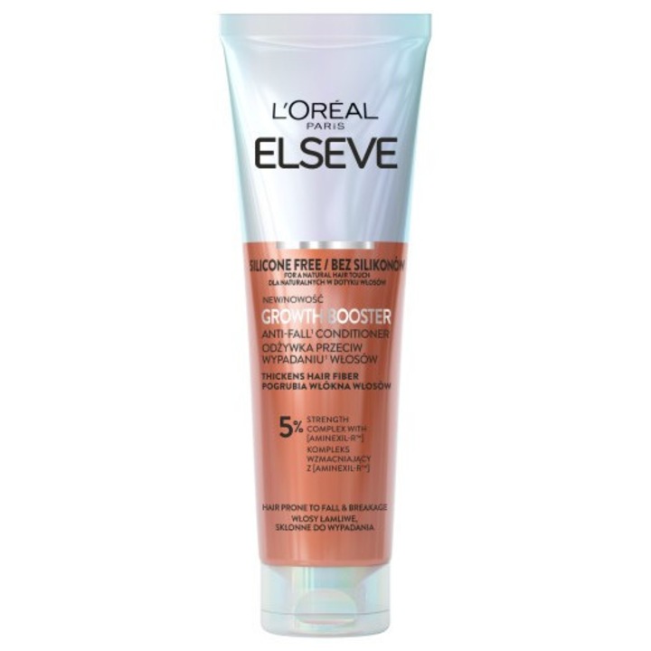 Balsam de par L'Oreal Paris Growth Booster, 150 ml, pentru par fragil si predispus la cadere, fara siliconi