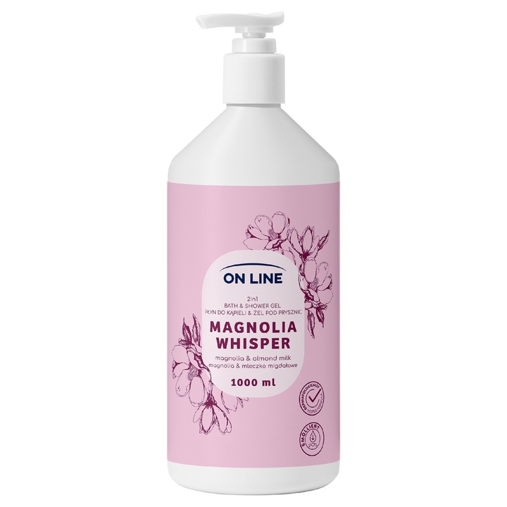 Gel de baie si dus 2 in 1, Online, Magnolia Whisper, 1000 ml