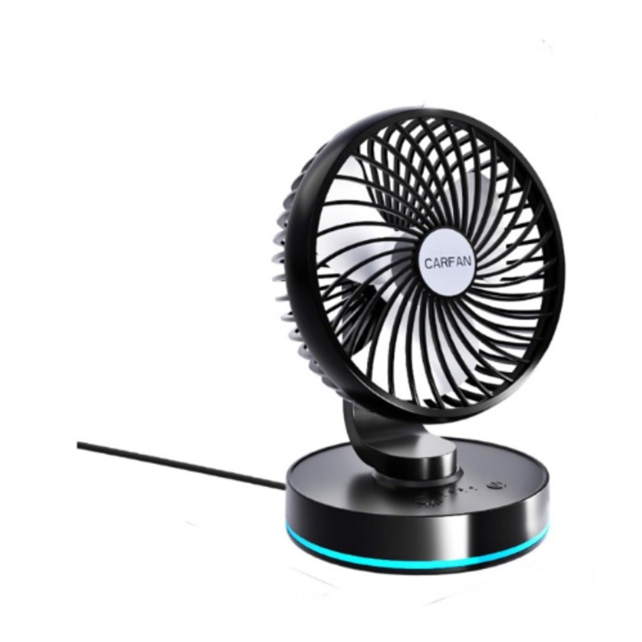 Ventilator idealSTORE auto, Camping cu Acumulator USB 5V, Conectare la 12, Usor de transportat si depozitat