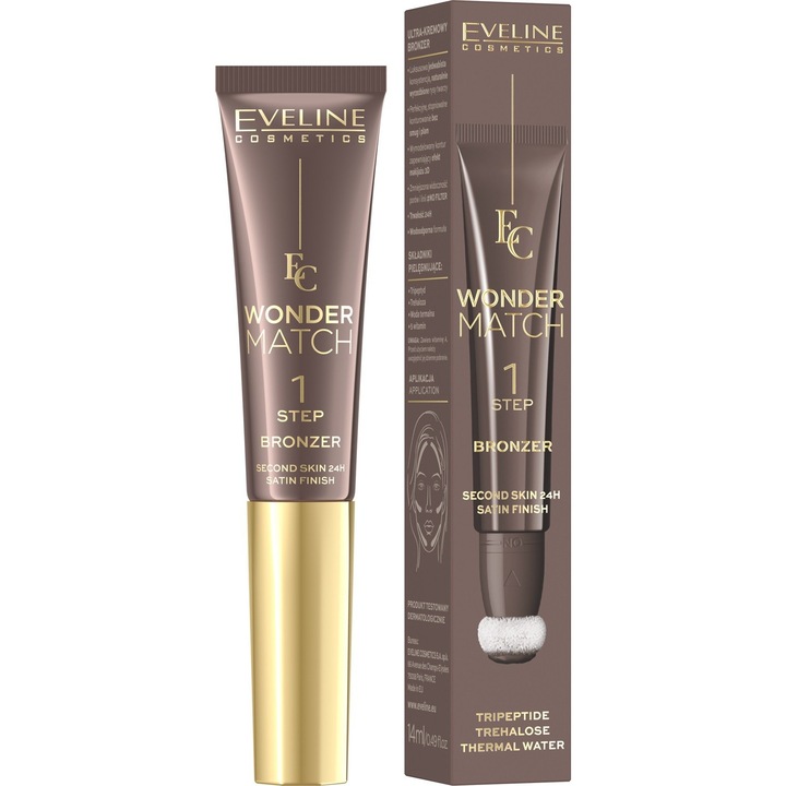 EVELINE Wonder Match krémes bronzosító, vízálló, applikátorral, 14ml, natúr